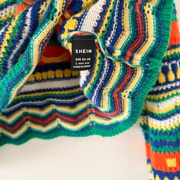 Shein Green Multicolored Striped Sweater - Image 4