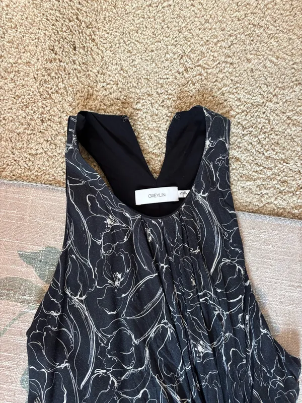 Greylin black floral dress - Image 4