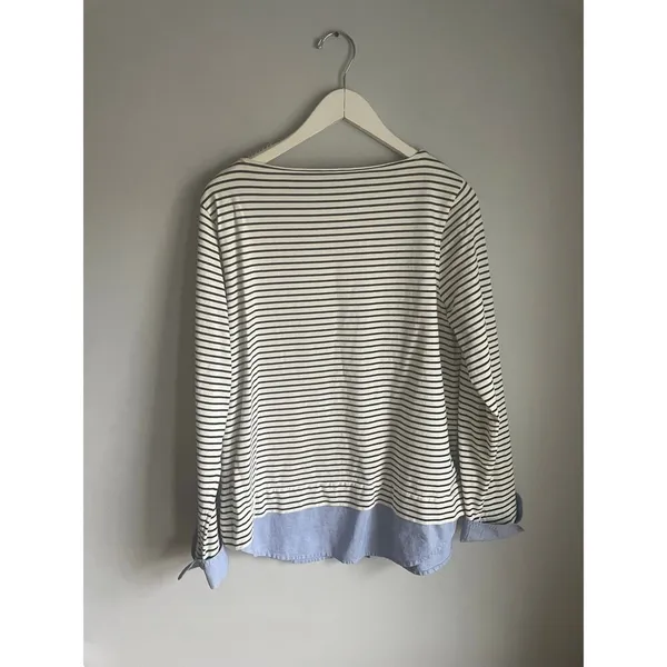 J.Crew‎ Mercantile Classic Nautical Striped Layered Preppy Shirt Top size XL - Image 3