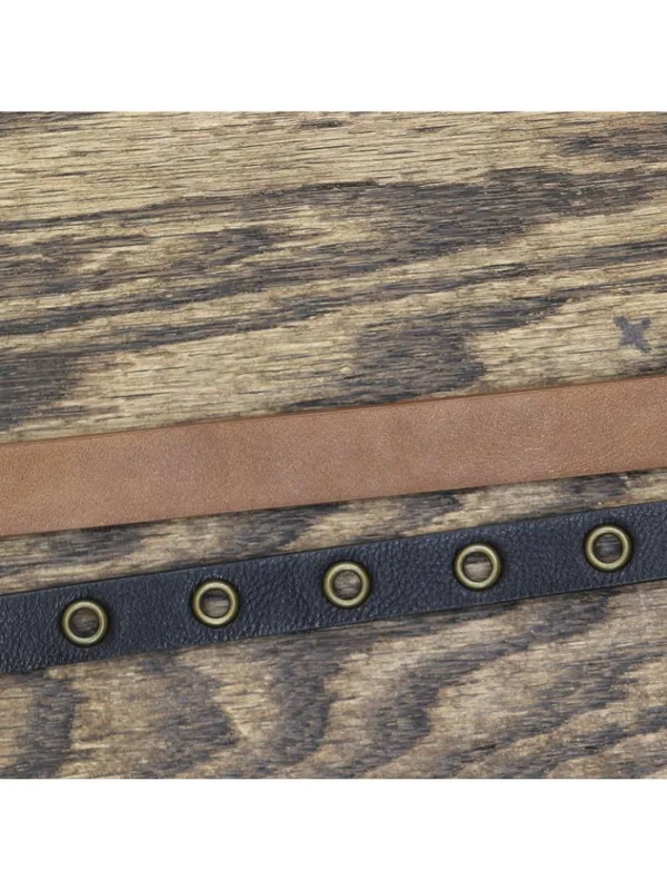 NWT Universal Thread 2-Pack Faux Leather Grommet Buckle Belts Black / Brown S - Image 7