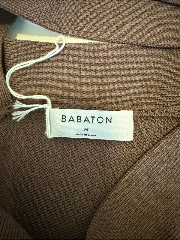 Aritzia Babaton Sculpt Knit Criss Cross Cropped Tank Brown Size Medium - Image 5
