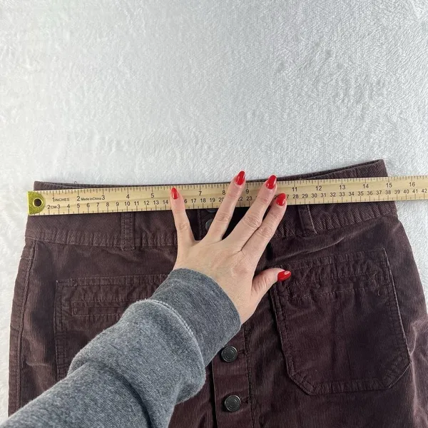 We The Free People‎ Sz 27 Joanie Cord Mini Skirt Brown Low Rise Coquette Boho - Image 12