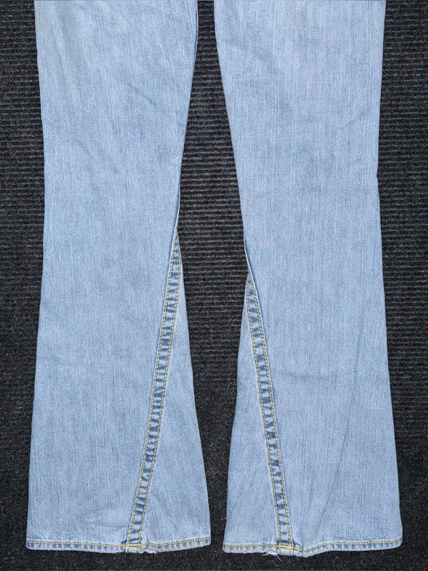 RARE Vintage True Religion Ultra Low Rise Twisted Flare Jeans Distressed 27 x 33 - Image 7