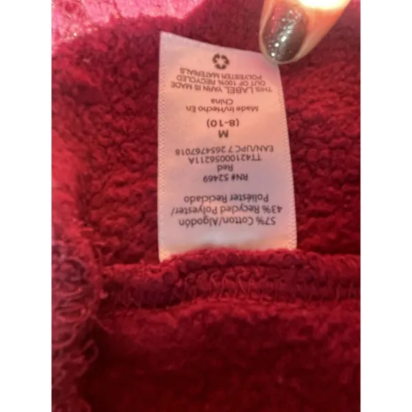 Time and‎ Tru Women Burgundy Turtleneck Sweatshirt Pullover Cropped Size M - Image 6