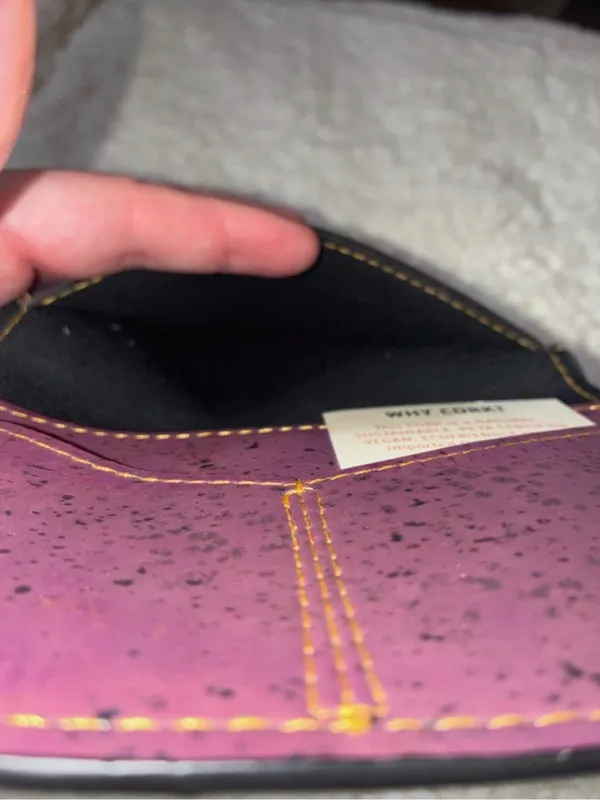 Handmade Fashiopurse Eggplant Purple Cork Passport Holder - Image 5