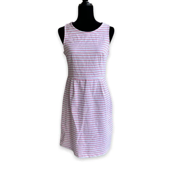 Old Navy Womens Dress Size M Pink‎ White Striped Ponte Sheath Tank Stripe NEW - Image 2