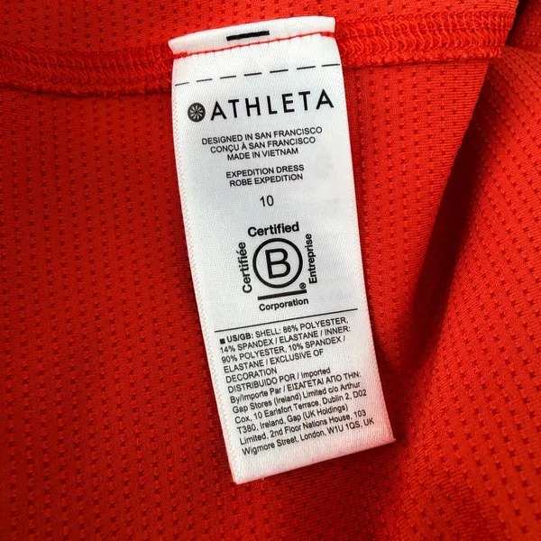 Athleta Orange Expedition Skort Dress Zip Front Travel Athletic Pockets Size 10 - Image 11