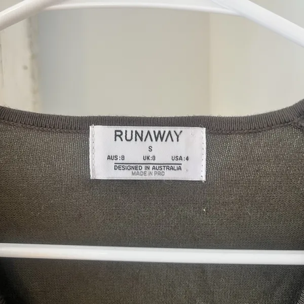 Runaway The Label olive green bodycon mini dress long sleeve cutout details XS/S - Image 4