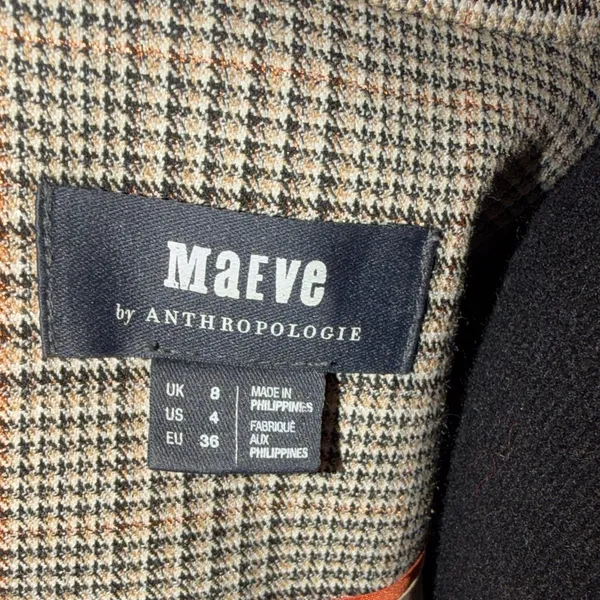 Maeve By Anthropologie Plaid Blazer with Brown Details - Image 11