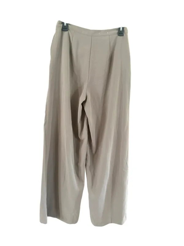 Women's Who What Wear Beige Wide Leg Trousers Size 6 - Image 4