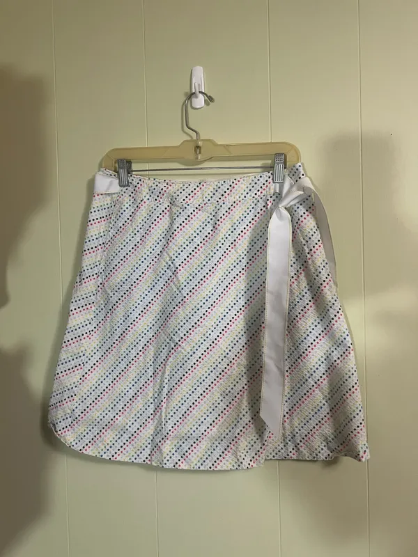 Lilly Pulitzer Multicolor Polka Dot Wrap Tie Waist A-Line Lined Skirt size6 - Image 2