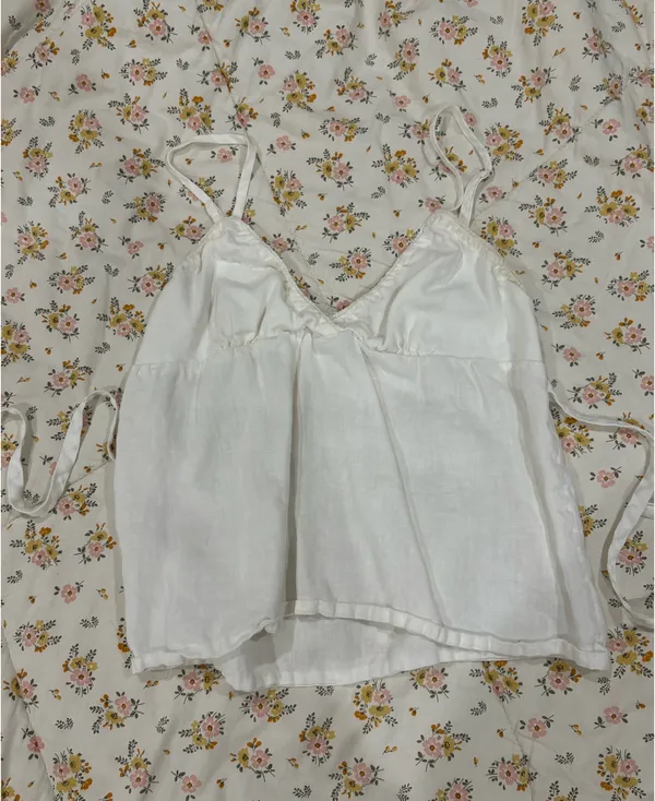 Basic White Brandy Melville V-Neck Tank Top - Image 2