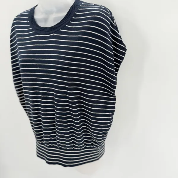 Banana Republic Factory Sweater Women’s M Navy Stripe Forever Dolman Sleeve Top - Image 2