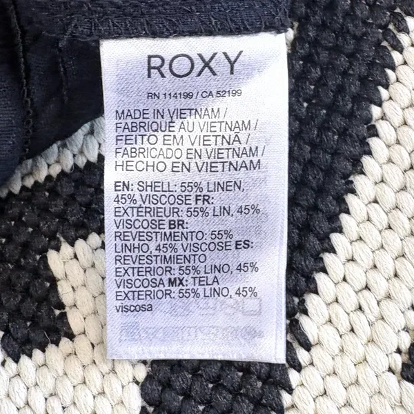 Roxy Oceanside Linen Blend Flare Beach Pants in Black Small - Image 15