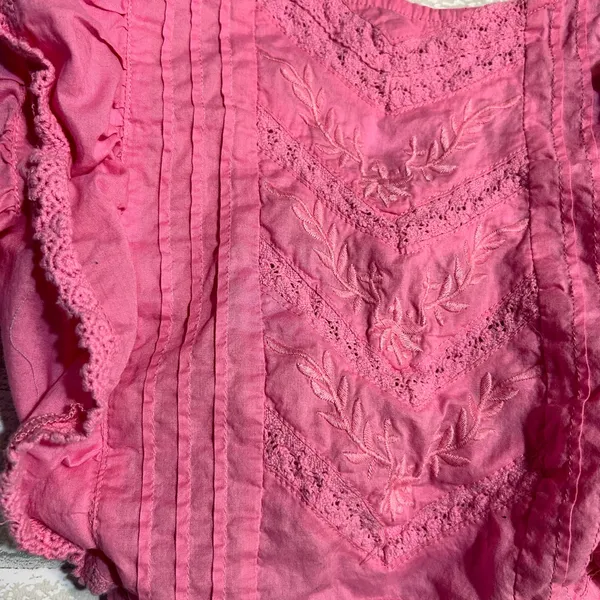 Altar'd State Pink Ruffled Crop Top - Image 3