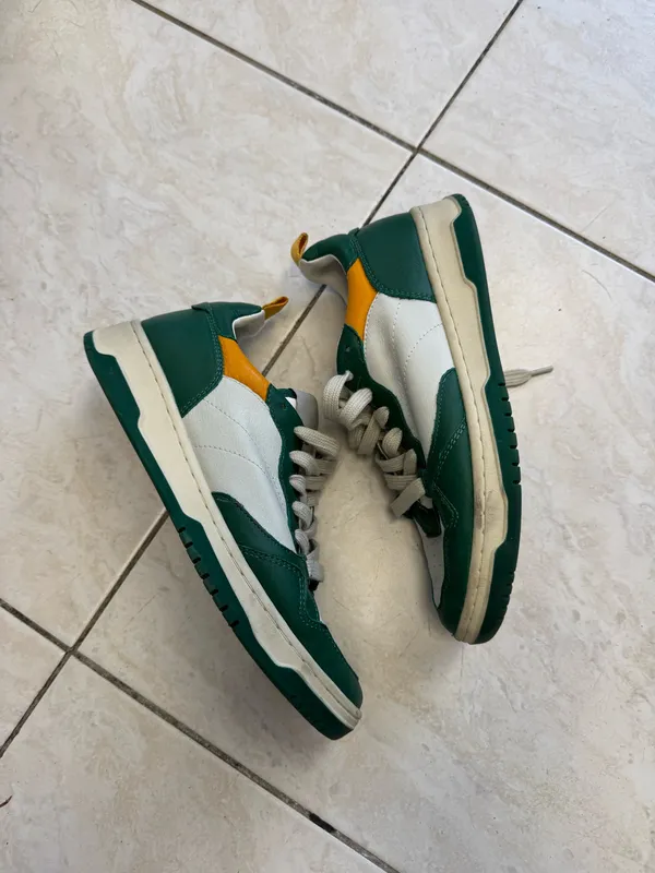 Steve Madden EVERLIE sneakers green and white leather - Image 6
