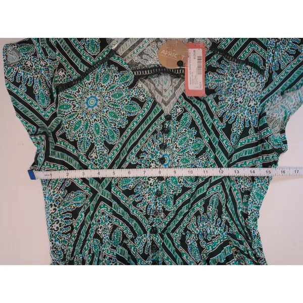Apricot Womens Green Black Paisley‎ Diamond Crochet Button Maxi Dress US 10 NEW - Image 8