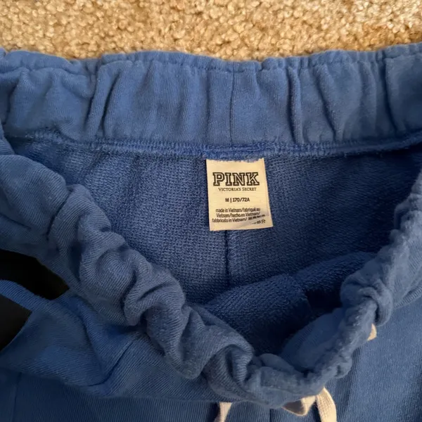 Y2K Victoria’s Secret Pink Sweat Shorts Blue‎ size Medium - Image 5