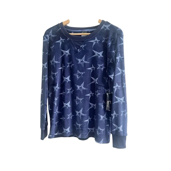 Felina Women's Luxe Velour 2-Piece Jogger Pajama Set variety Blue Stars NWT Sm - Image 3
