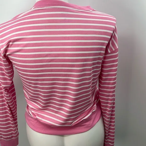 Draper James pink ladies striped long sleeve top medium - Image 5