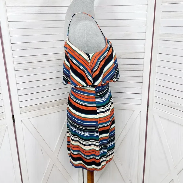 Exotik Y2K Striped Layered‎ Mini Dress Sundress Multicolor Small - Image 3
