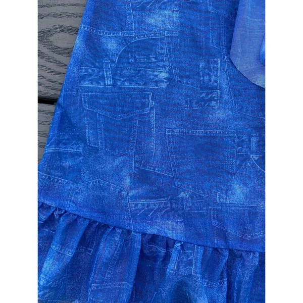 SHEIN size large demin sheer matching cover up set blue swim - Image 4