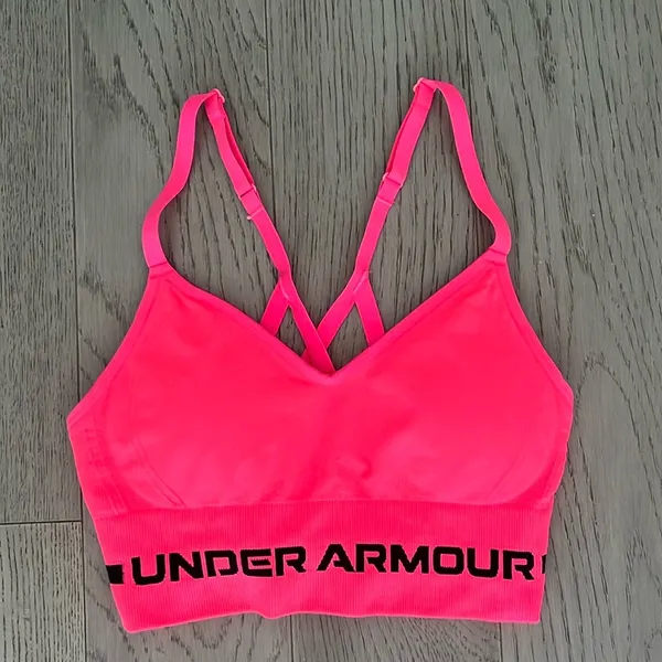 Under Armour Women’s Seamless Pink Lemonade Sports Bra XS - Image 2