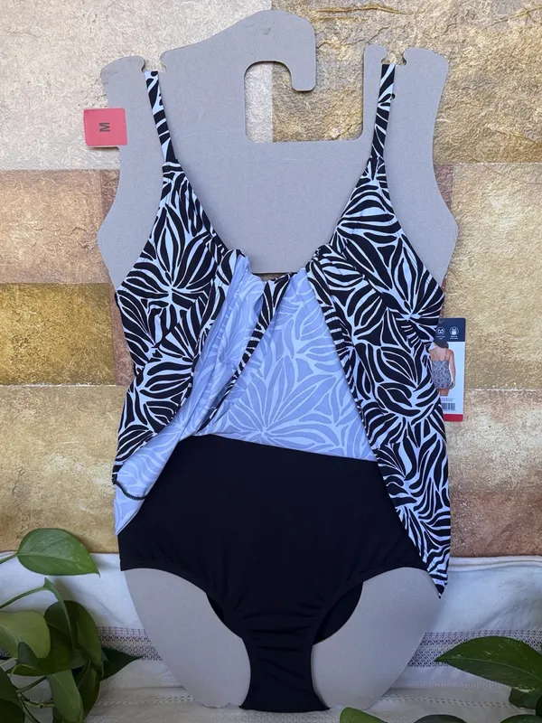 NEW Lands’ End UPF 50+ Adjustable Convertible Swim Abstract Floral Dress, Size M - Image 5