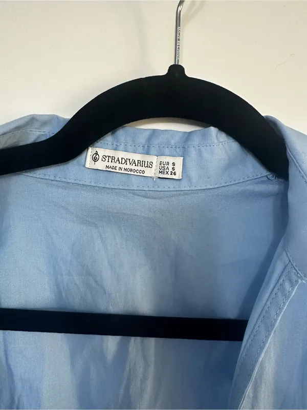 Light Blue Sleeveless Collared Top - Stradivarius - Image 4