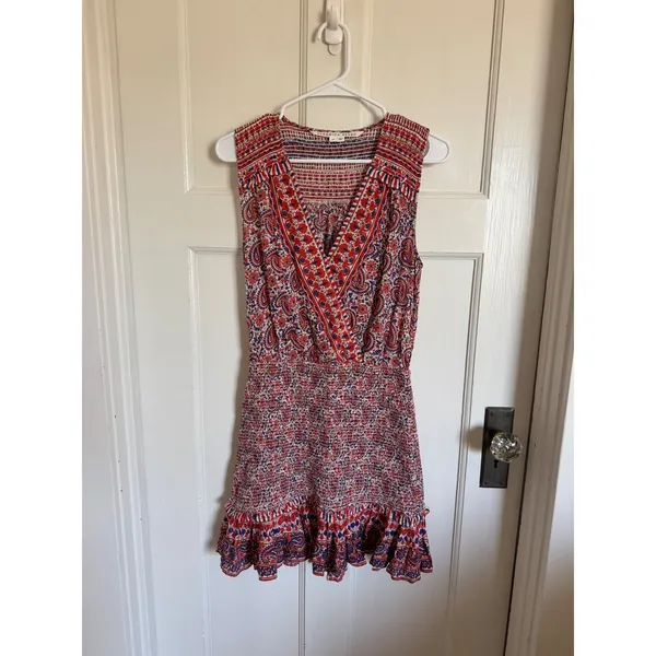 Veronica Beard Cox Paisley Shirred Mini Dress size‎ XS - Image 3