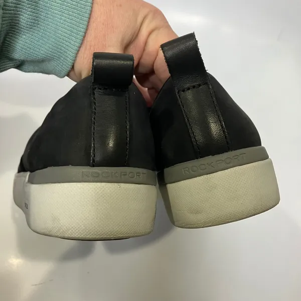 Rockport works black leather loafers slip on‎ shoes women's size 8W casual - Image 7