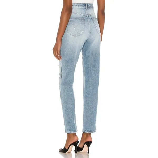 Rolla's Original Straight High Rise Jeans in Sunbleach Worn 28 Womens Denim Pant - Image 14
