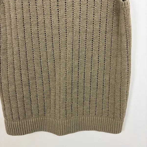 Loft Open Knit Sweater Vest Tank Scoop Neck Pullover Pointelle Coastal Size XL - Image 4