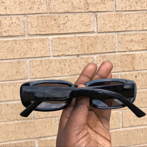 Retro Preppy Vintage 2000s Y2K Classic Black Square Rectangle Sunglasses Goth Academia #whimsygoth #boho #minimalist #grunge #streetwear - Image 3