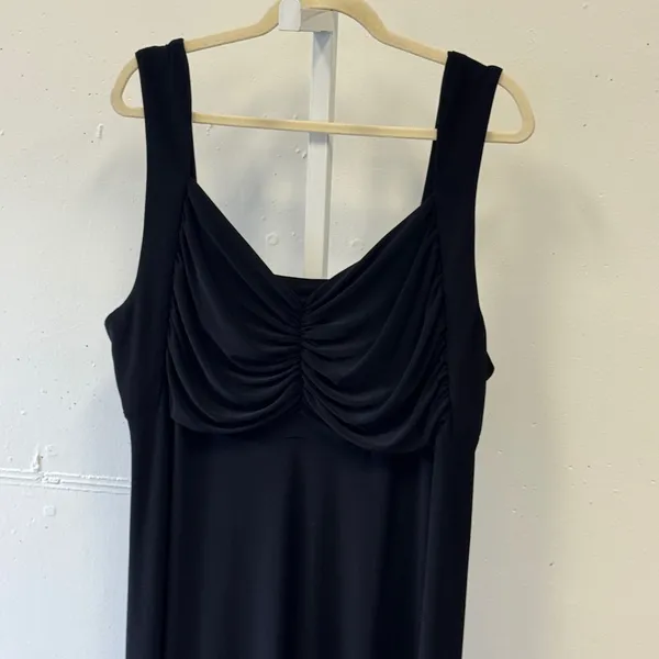 Vikki Vi Black Ruched Sweetheart Neck Sleeveless Maxi Dress Plus Size 1X Jersey - Image 3
