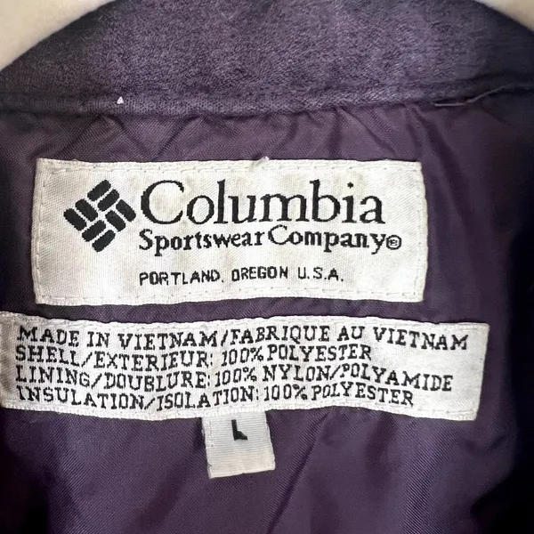 Vintage‎ Columbia Faux Suede Zip Up Snap Collar Zip Pocket Vest Sz Large - Image 3