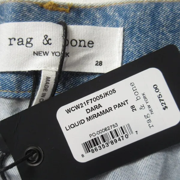 NWT rag & bone Liquid Miramar in Dara Photo Printed Faux Jean Wide Leg Pants 28 - Image 10