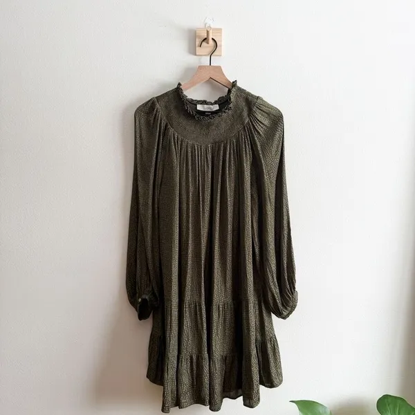 LOFT Smocked Yoke Swing Dress Size M - Image 3