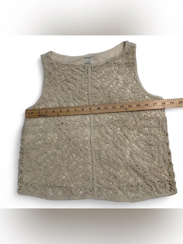 a new day Beige Crochet Mini Skirt and Tank Set - Image 3