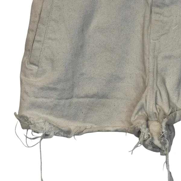 Zara Womens Shorts Bleached Spots High-Rise Frayed Hem Off White Denim Size 4 - Image 3