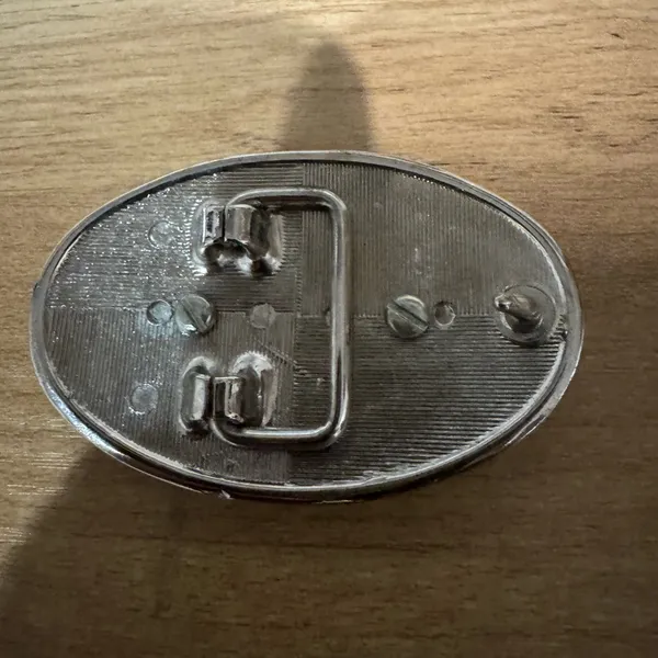 Vintage HAND ETCHED Faux Scrimshaw Sailing Ship Belt Buckle Floral‎ - Image 3