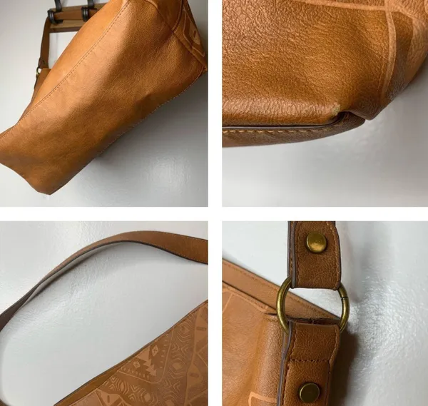 Boho Brown Faux Leather Shoulder Bag - Image 8