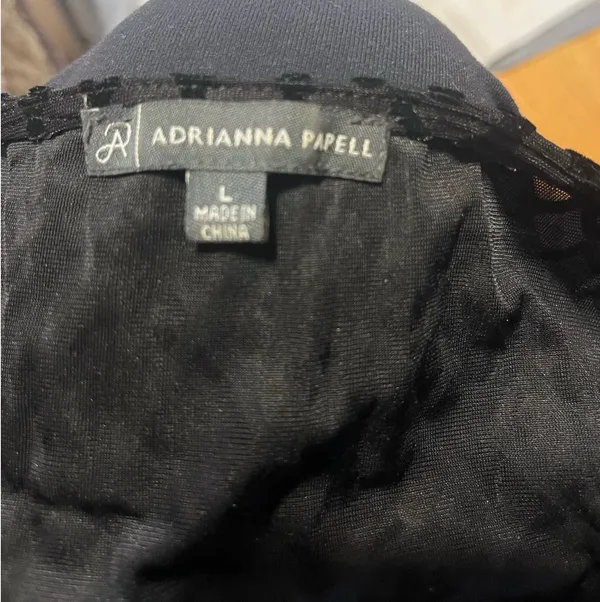 Adriana Papell Black Velvet Top Size L - Image 5