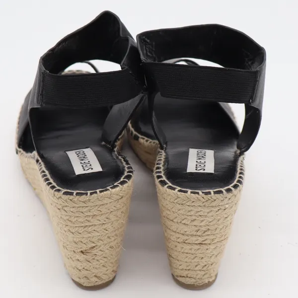 Steve Madden Wedge Sandal Womens 9 Edaya Black Espadrille Slingback Excellent - Image 4