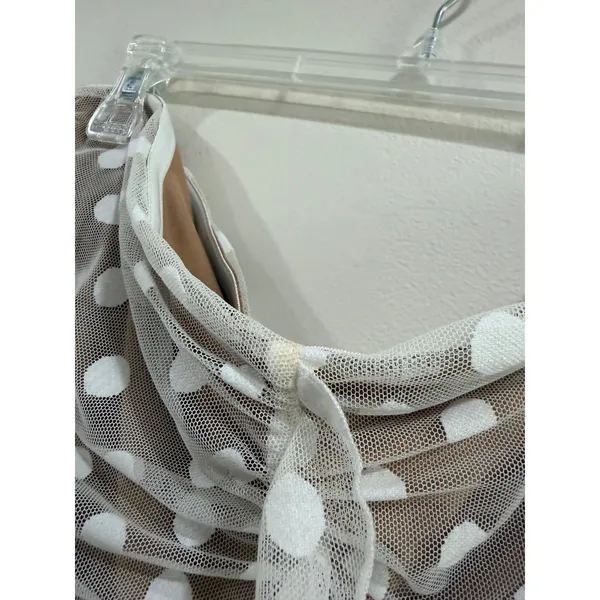 Majorelle White Mesh Polka Dot Brady Dress Revolve Bodycon Midi XL - Image 9