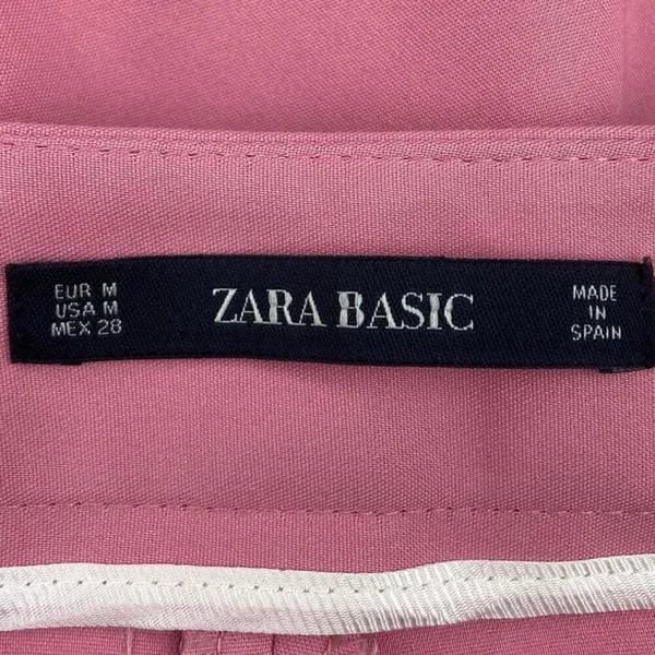Zara Basic Pink Pocket High Rise Stretch Chic Ruffle Hem Flare Short Size M - Image 3