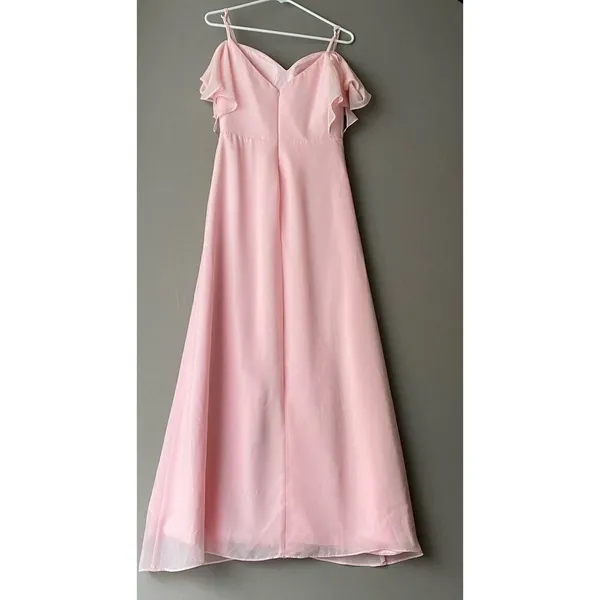 Hebeos‎ Ethereal Dainty Fairy Flowy Formal Bridesmaid Prom Maxi Dress Pink - Image 10