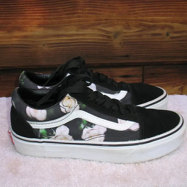 Vans Old Sckool Black Floral Sneakers - Image 5