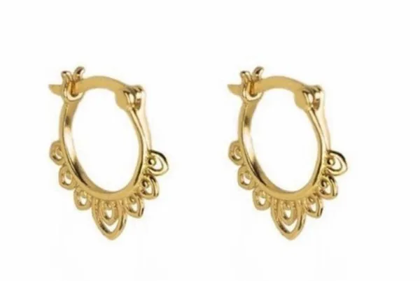 18K Gold Plated Hollow Flower Hoop Earrings for Women - Image 2