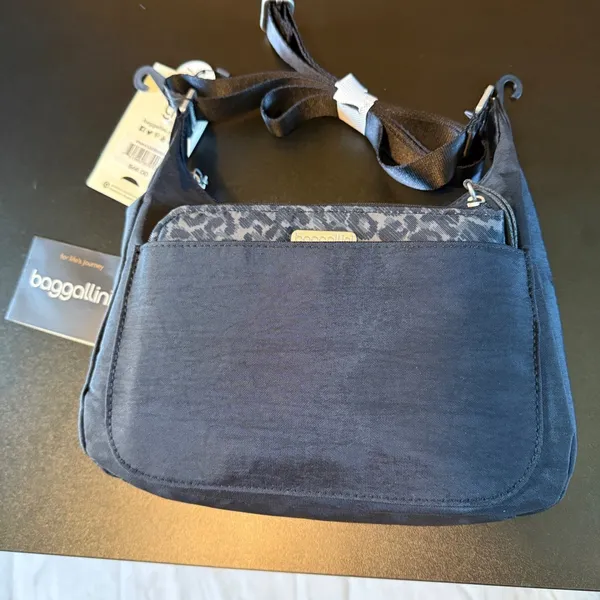 Baggallini Peek A‎ Boo Crossbody Hobo Bag Black Medium Travel Purse Everyday - Image 5